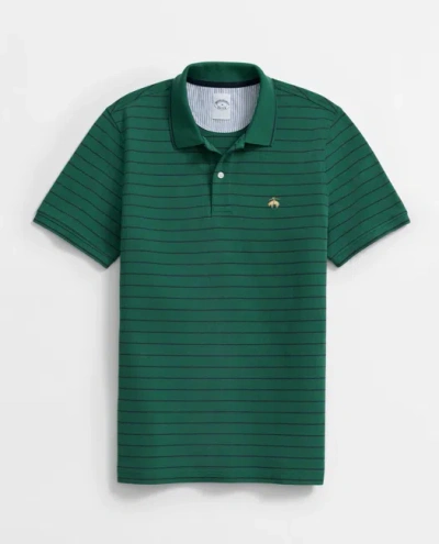 Brooks Brothers Golden Fleece Thin Striped Supima Polo Shirt In Green/navy