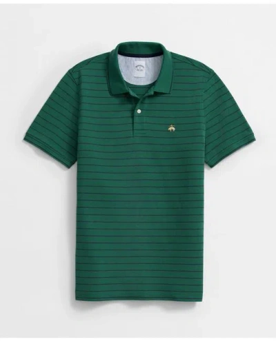 Brooks Brothers Golden Fleece Thin Striped Supima Polo Shirt In Green/navy