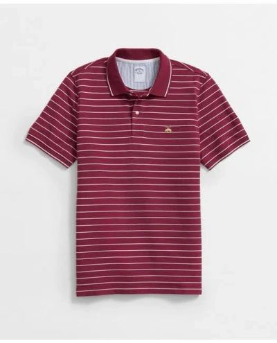 Brooks Brothers Golden Fleece Thin Striped Supima Polo Shirt In Red/white