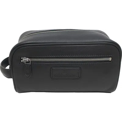 Brooks Brothers Grained Leather Dopp Kit In Black
