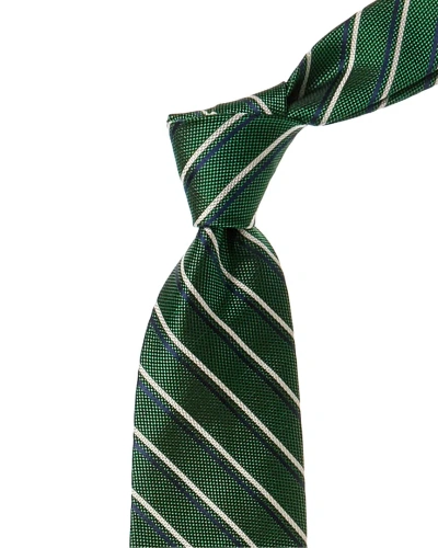 Brooks Brothers Green Sidewheeler Stripe Silk Tie