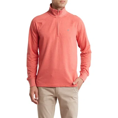 Brooks Brothers Half Zip Knit Golf Pullover In Medium Pink
