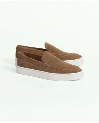 Brooks Brothers Hampton Suede Slip-on Sneakers | Brown | Size 9 D