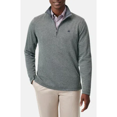 Brooks Brothers Heathered Piqué Half Zip Pullover In Gray