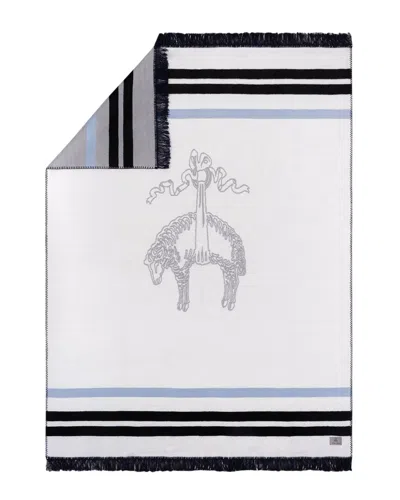 Brooks Brothers Henry Luxury Cotton Throw In Silver