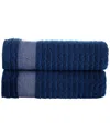 Brooks Brothers Herringbone 2pc Bath Sheets In Blue