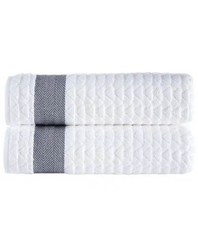 BROOKS BROTHERS BROOKS BROTHERS HERRINGBONE 2PC BATH SHEETS