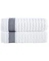 Brooks Brothers Herringbone 2pc Bath Towels In White