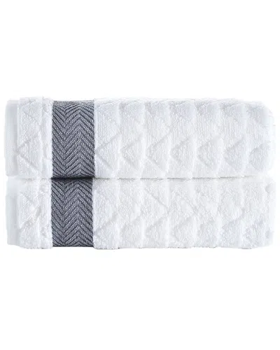 BROOKS BROTHERS BROOKS BROTHERS HERRINGBONE 2PC HAND TOWELS
