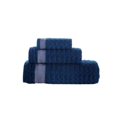Brooks Brothers Herringbone 3 Pcs Towel Set In Navy