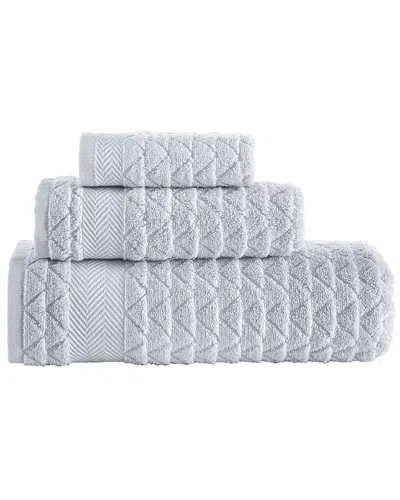 Brooks Brothers Herringbone 3pc Towel Set In Gray