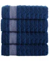 Brooks Brothers Herringbone 4pc Hand Towels In Navy
