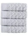 Brooks Brothers Herringbone 4pc Wash Towels In Gray