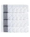 Brooks Brothers Herringbone 4pc Wash Towels In White