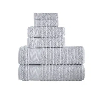 Brooks Brothers Herringbone 6 Pcs Towel Set In Silver