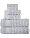Brooks Brothers Herringbone 6-piece Towel Set In Gray