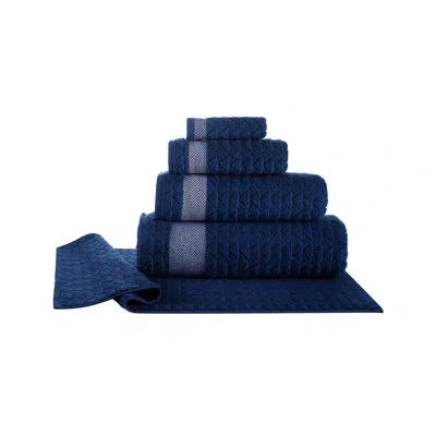 Brooks Brothers Herringbone Bath Mat In Navy