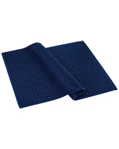 Brooks Brothers Herringbone Bath Mat In Navy