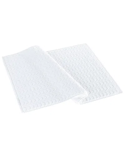 Brooks Brothers Herringbone Bath Mat In White