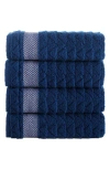 Brooks Brothers Herringbone Cotton 4-pack Hand Towels In Blue