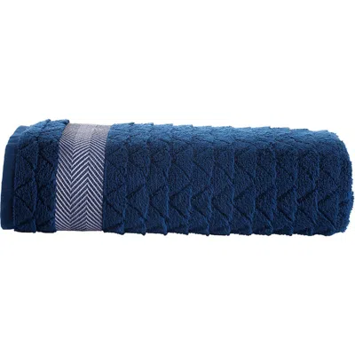 Brooks Brothers Herringbone Cotton Bath Towel In Blue