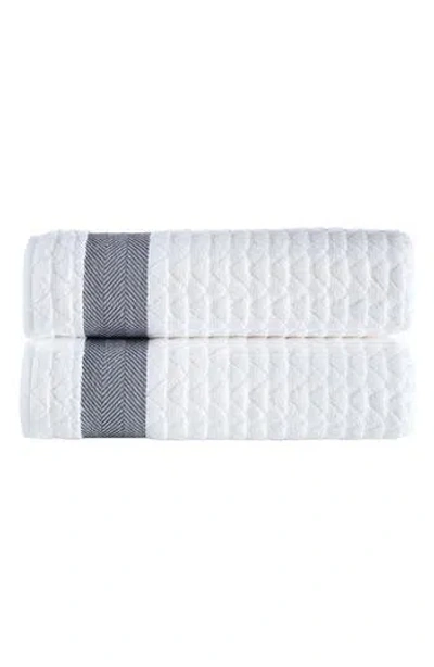 Brooks Brothers Herringbone Cotton Bath Towel In White