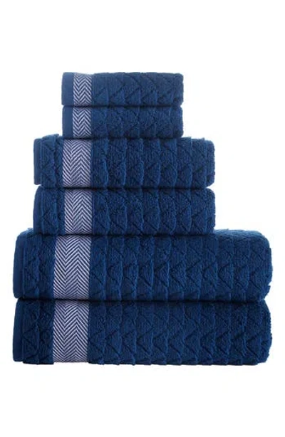 Brooks Brothers Herringbone Cotton Towels In Blue
