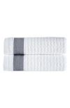 Brooks Brothers Herringbone Cotton Towels In White