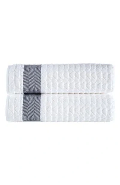 Brooks Brothers Herringbone Cotton Towels In White