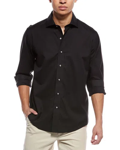 Brooks Brothers Herringbone Shirt In Black