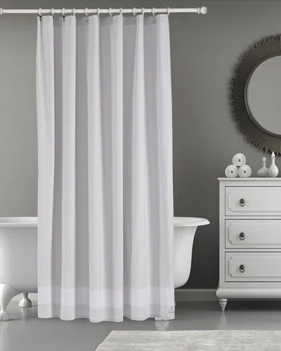 Brooks Brothers Herringbone Shower Curtain In Silver