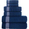 Brooks Brothers Herringbone Turkish Cotton 6-piece Towel Set In Navy