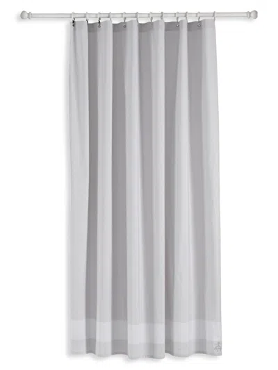 Brooks Brothers Herringbone Turkish Cotton Shower Curtain In Silver