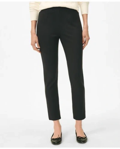 Brooks Brothers High-waisted Ponte Pants In Black