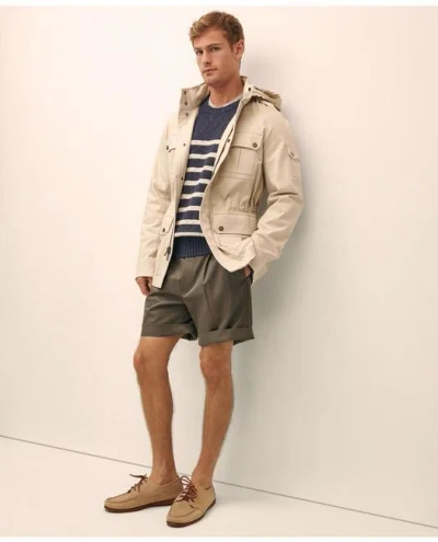 Brooks Brothers Hooded Fishing Jacket In Khaki