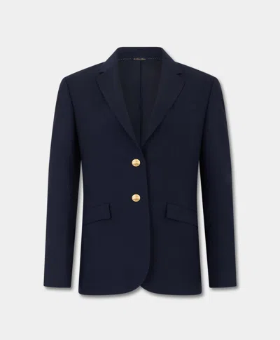 Brooks Brothers Hopsack Blazer With Gold Buttons In Blue