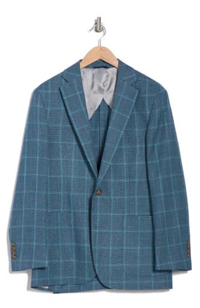 Brooks Brothers Hopsack Wool & Linen Sport Coat In Teal