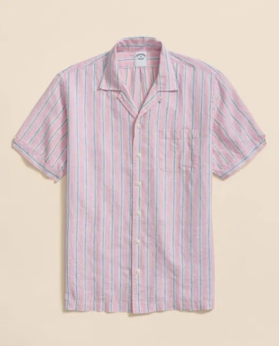 Brooks Brothers Linen Camp Shirt In Pink