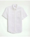 Brooks Brothers Regular Fit Cotton Seersucker Short Sleeve Button-down Shirt In White