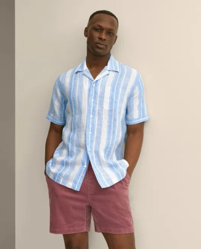 Brooks Brothers Irish Linen Short-sleeve Camp Collar Sport Shirt In Multi