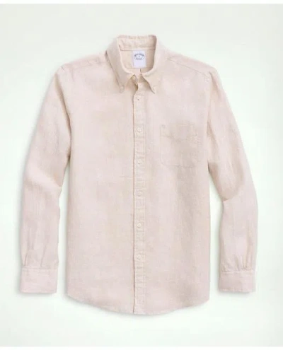 Brooks Brothers Irish Linen Sport Shirt In Beige