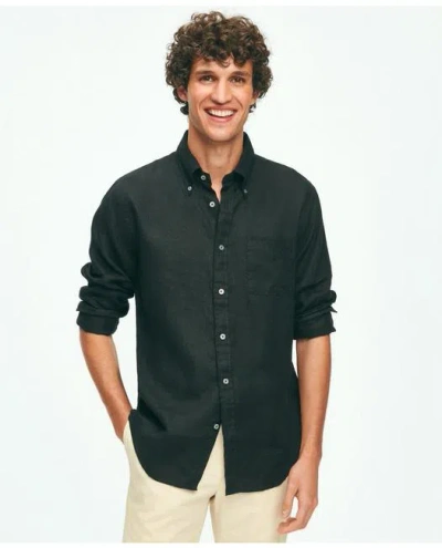 Brooks Brothers Irish Linen Sport Shirt In Black