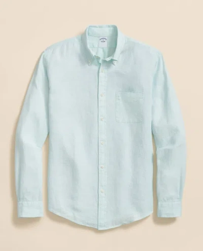 Brooks Brothers Irish Linen Sport Shirt In Blue