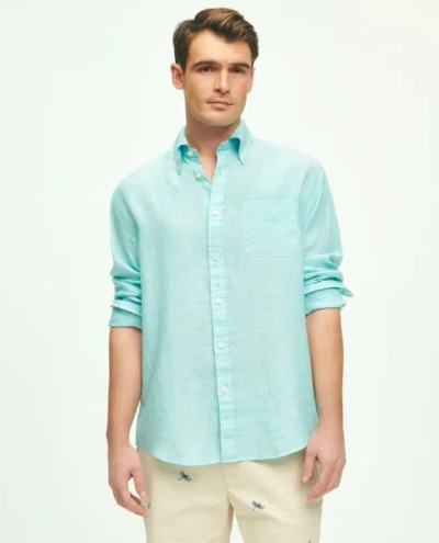Brooks Brothers Irish Linen Sport Shirt In Marine Blue