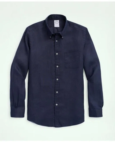 Brooks Brothers Irish Linen Sport Shirt In Navy