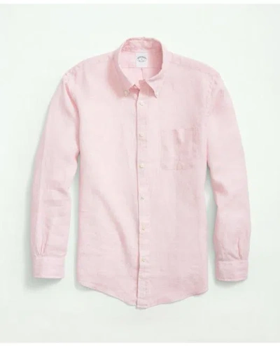 Brooks Brothers Irish Linen Sport Shirt In Pink