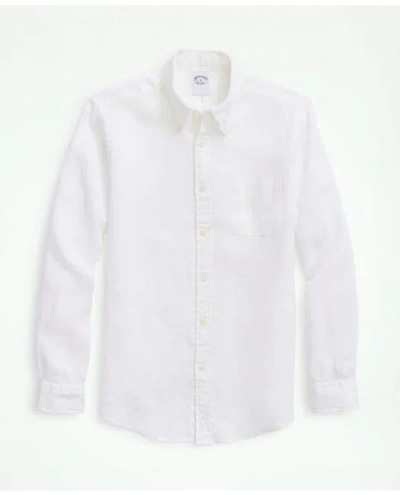 Brooks Brothers Irish Linen Sport Shirt | White | Size Xl