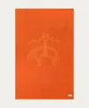 Brooks Brothers Jacquarded Logo Turkish Cotton Beach Towel, 40" X 71" In Orange