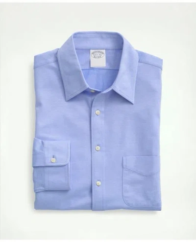 Brooks Brothers Japanese Knit Dress Shirt, Slim Fit In Light Blue