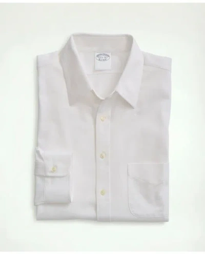 Brooks Brothers Japanese Knit Dress Shirt, Slim Fit In White